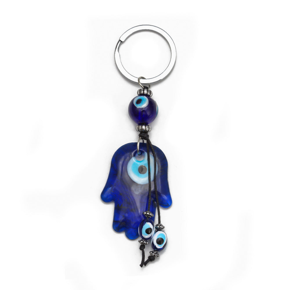 Wholesale Blue Resin Hand of Fatima Keychain